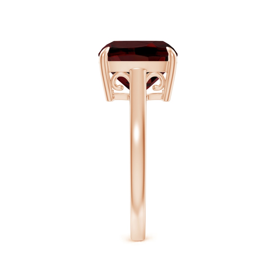 10mm AAA Classic Solitaire Cushion Garnet Cocktail Ring in Rose Gold side-2