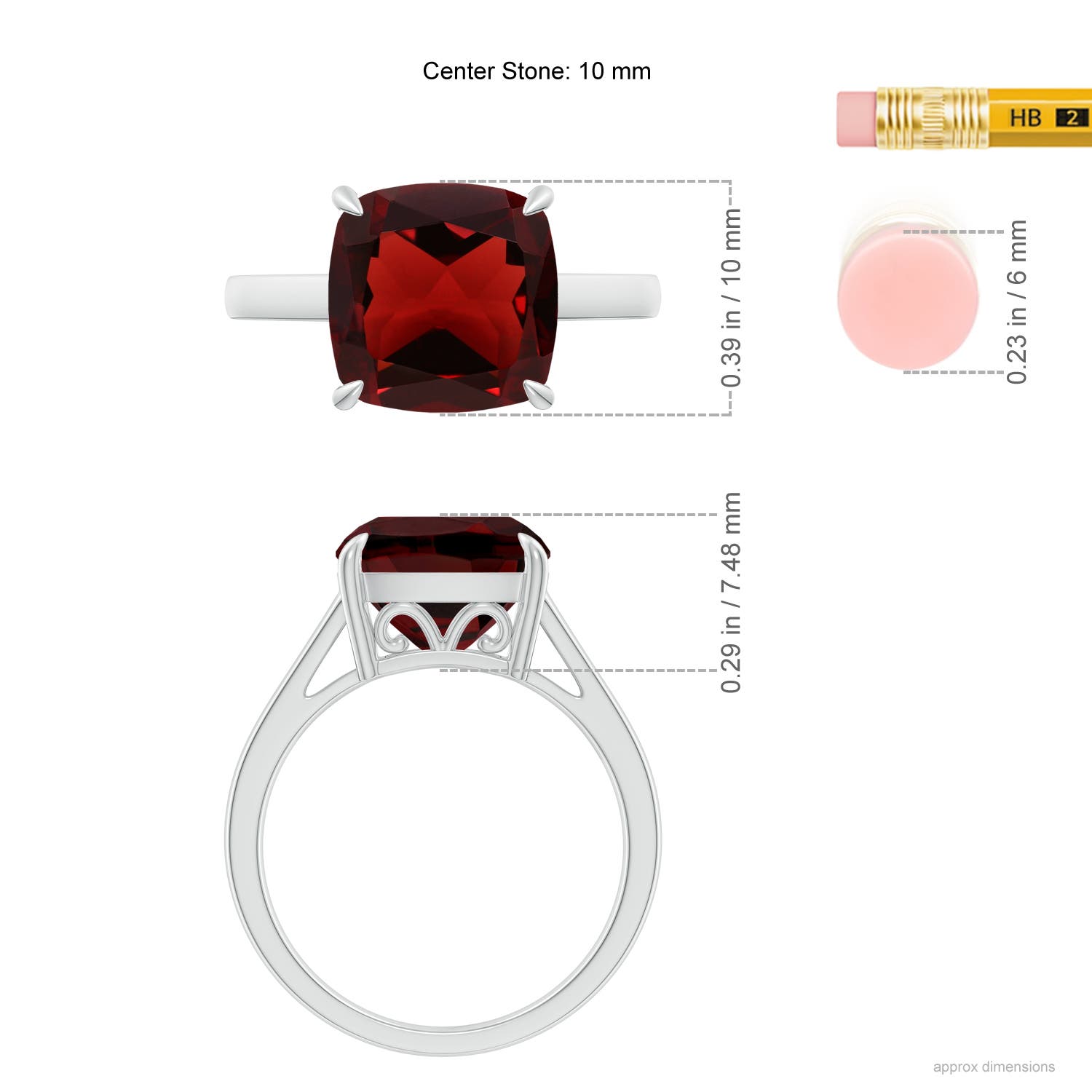 AAA - Garnet / 4.2 CT / 14 KT White Gold