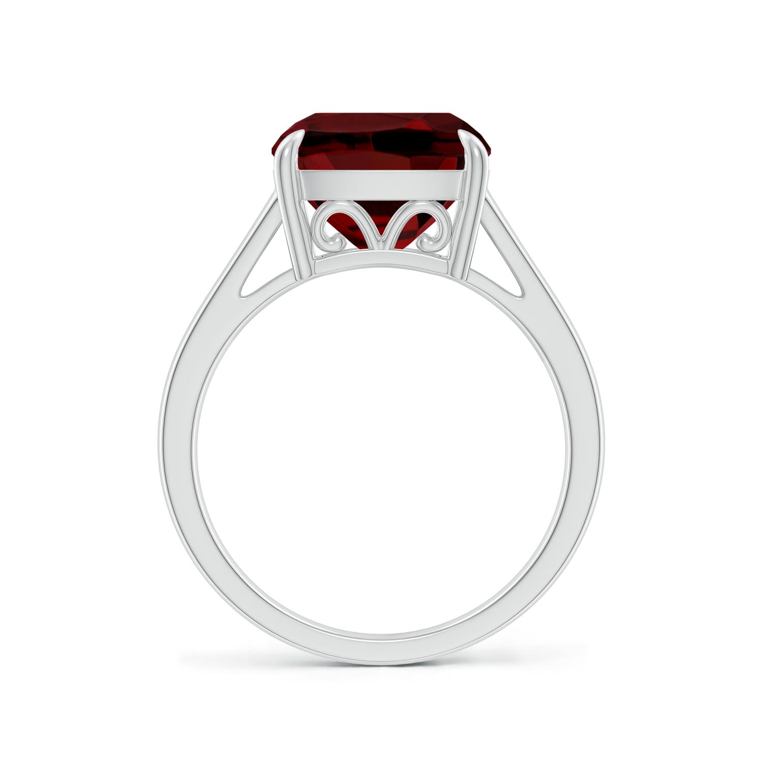 AAAA - Garnet / 4.2 CT / 14 KT White Gold