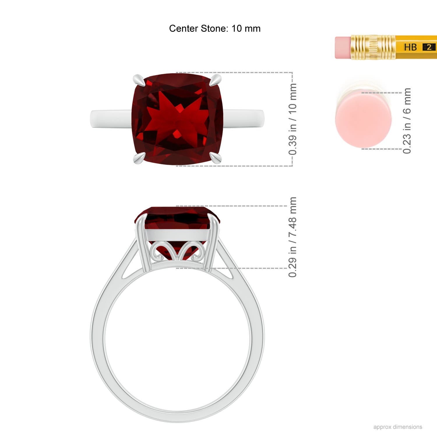 AAAA - Garnet / 4.2 CT / 14 KT White Gold