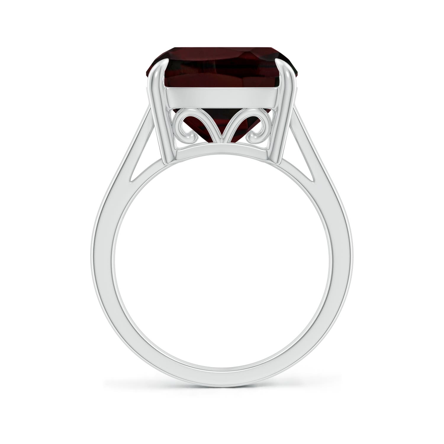 A - Garnet / 8 CT / 14 KT White Gold