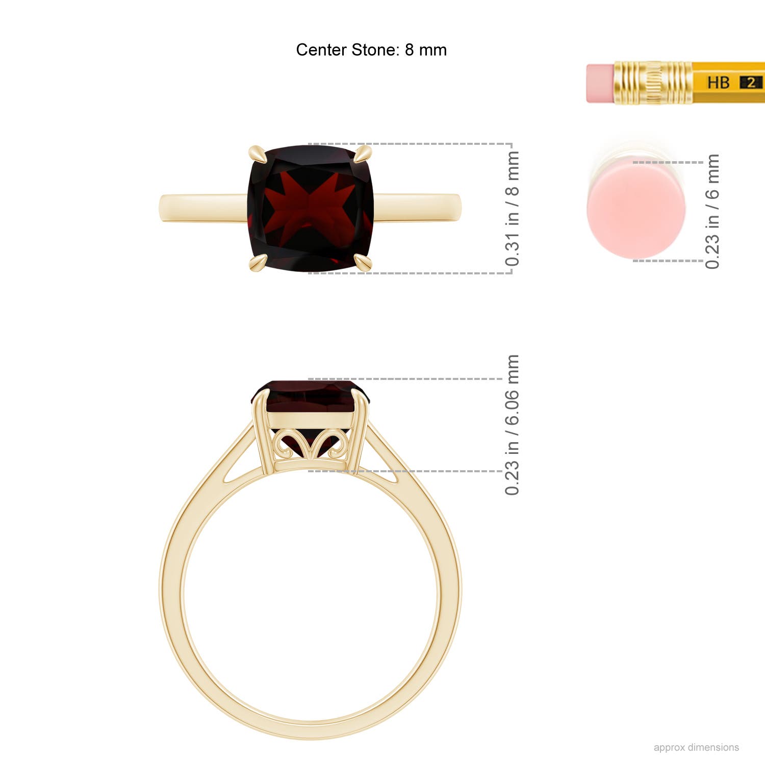 A - Garnet / 2.5 CT / 14 KT Yellow Gold