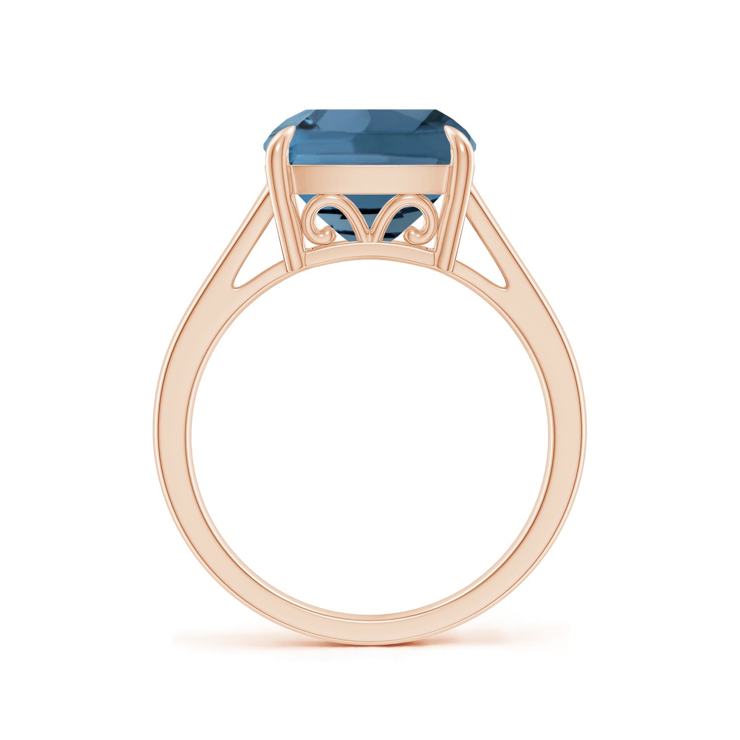 A - London Blue Topaz / 5.15 CT / 14 KT Rose Gold