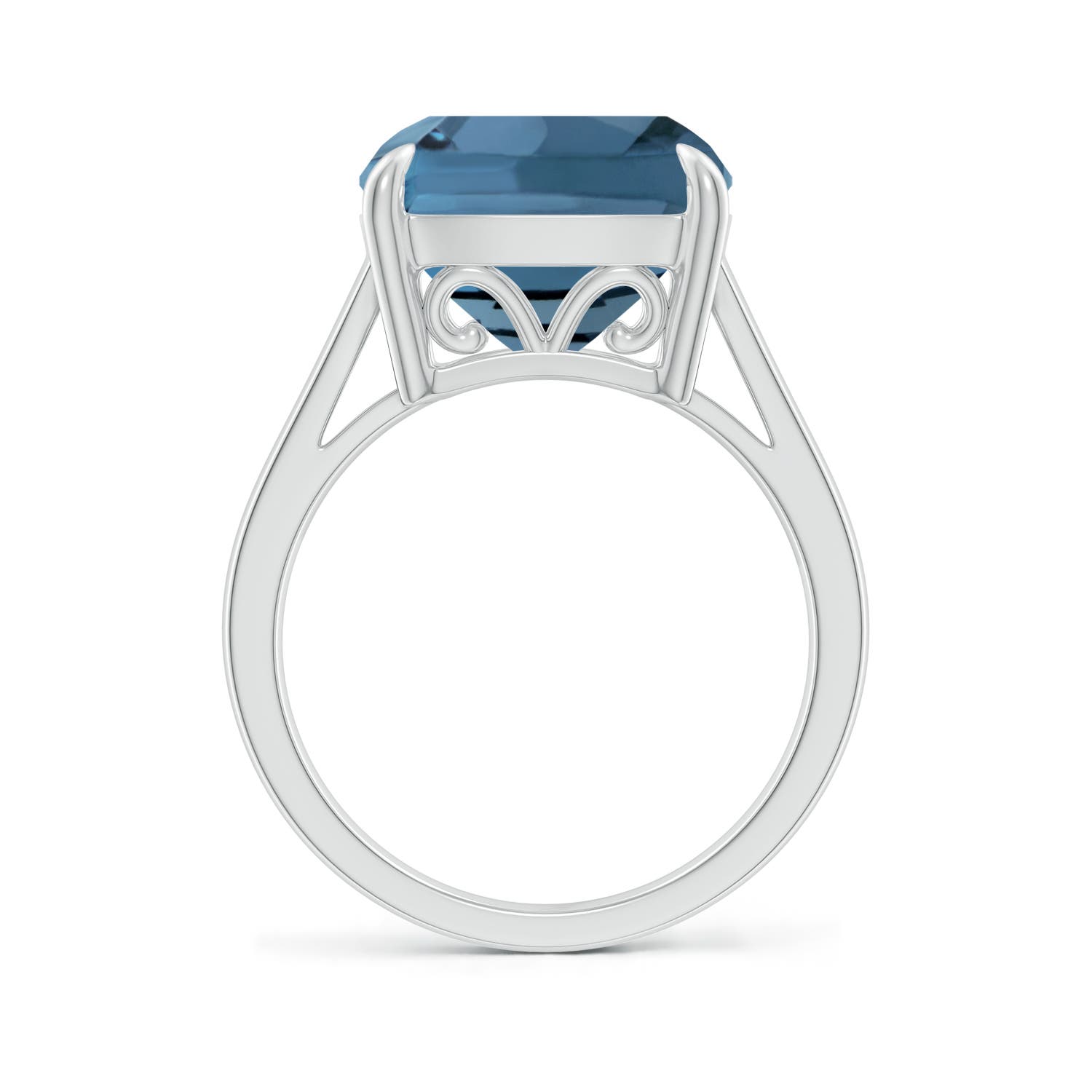 A - London Blue Topaz / 8 CT / 14 KT White Gold