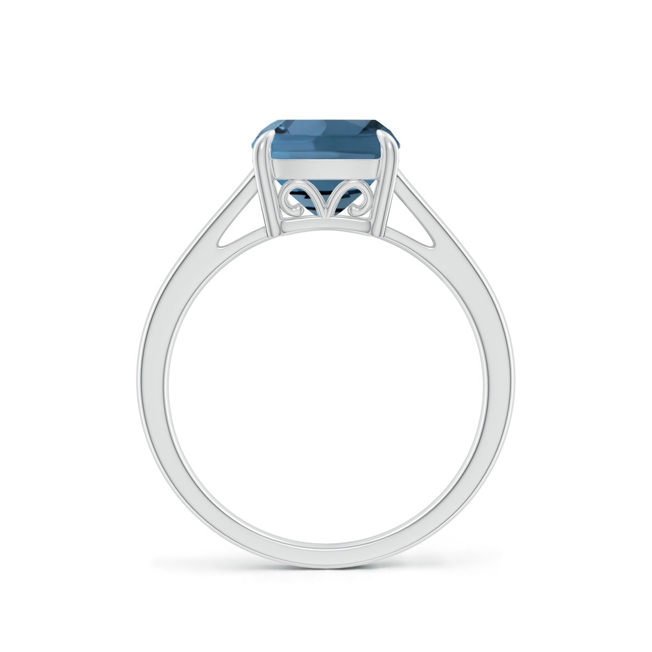 8mm A Classic Solitaire Cushion London Blue Topaz Cocktail Ring in P950 Platinum side-1