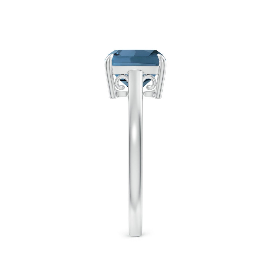 8mm A Classic Solitaire Cushion London Blue Topaz Cocktail Ring in P950 Platinum side-2