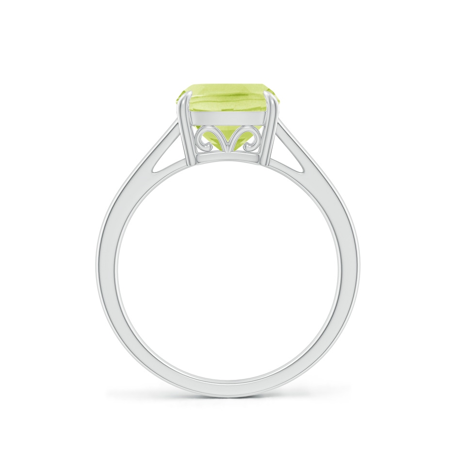 8mm A Classic Solitaire Cushion Peridot Cocktail Ring in P950 Platinum side 199
