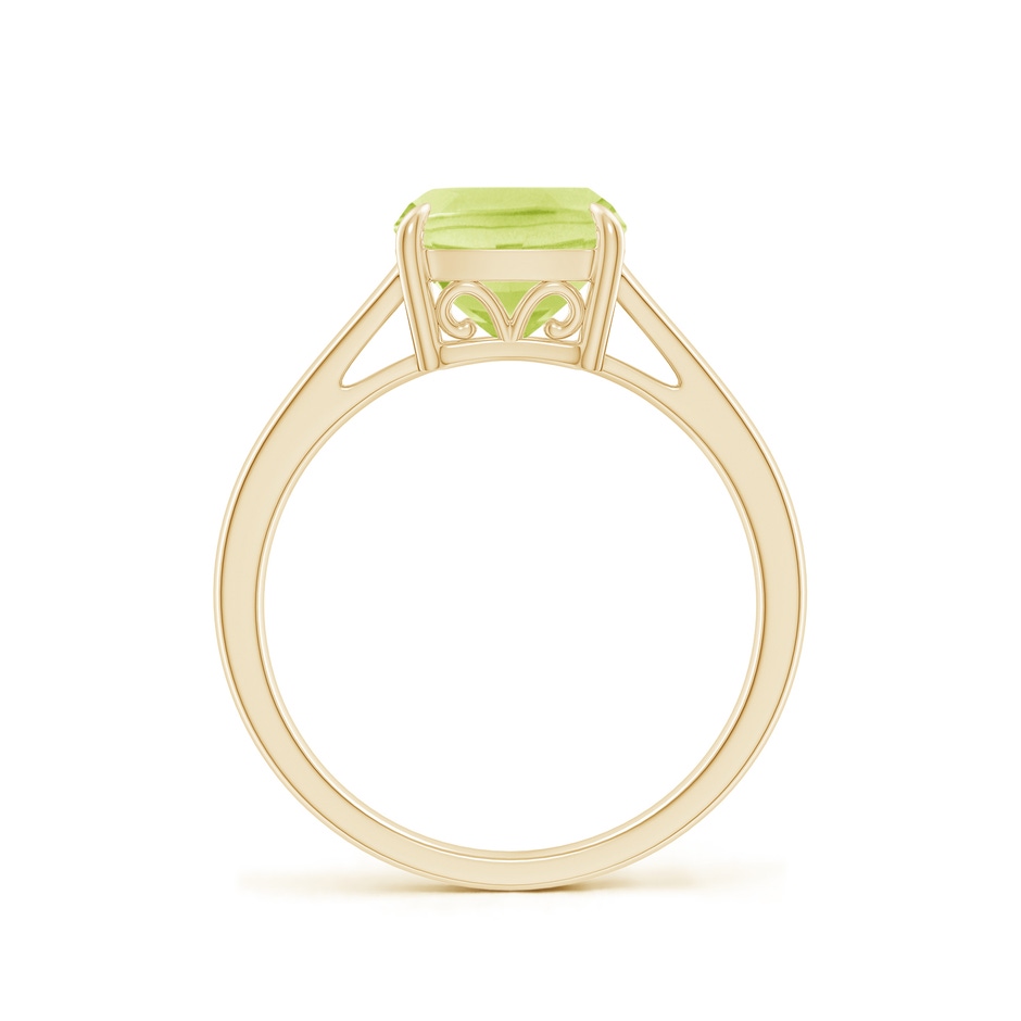 8mm A Classic Solitaire Cushion Peridot Cocktail Ring in Yellow Gold side 199