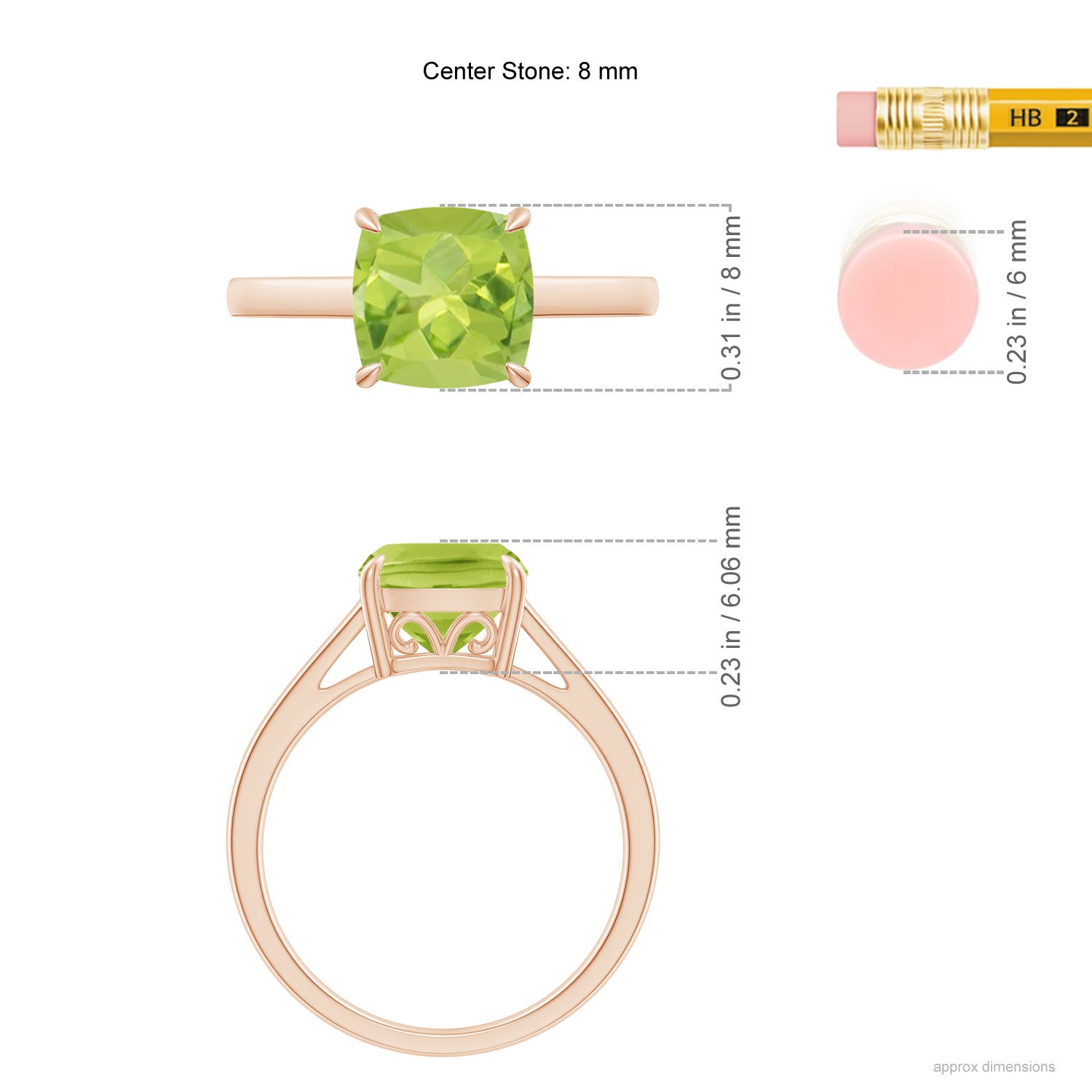 AA - Peridot / 1.95 CT / 14 KT Rose Gold