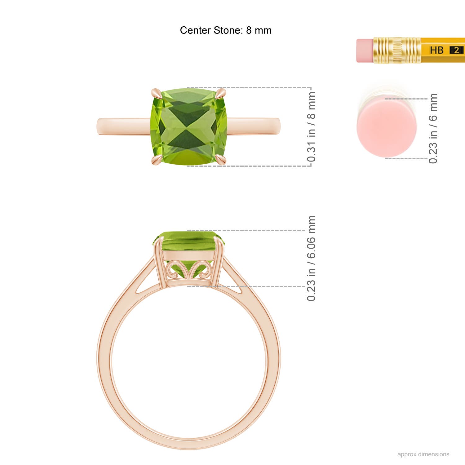 AAA - Peridot / 1.95 CT / 14 KT Rose Gold