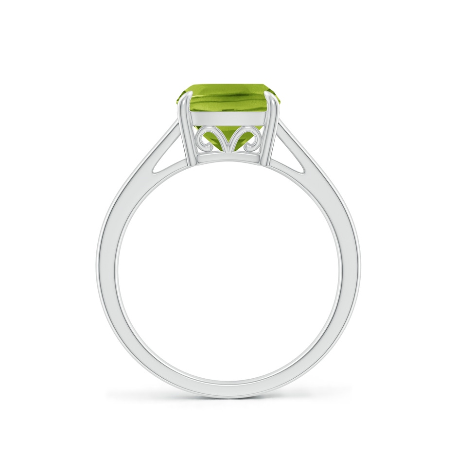 8mm AAA Classic Solitaire Cushion Peridot Cocktail Ring in White Gold side-1