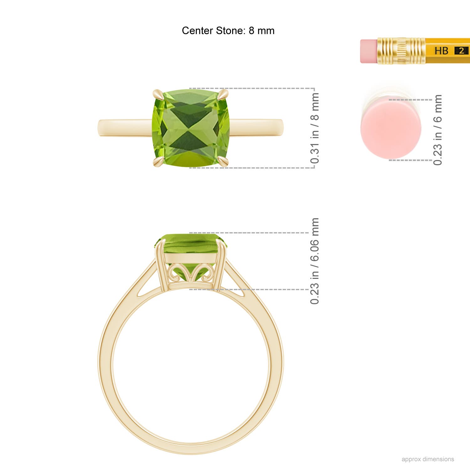 AAA - Peridot / 1.95 CT / 14 KT Yellow Gold