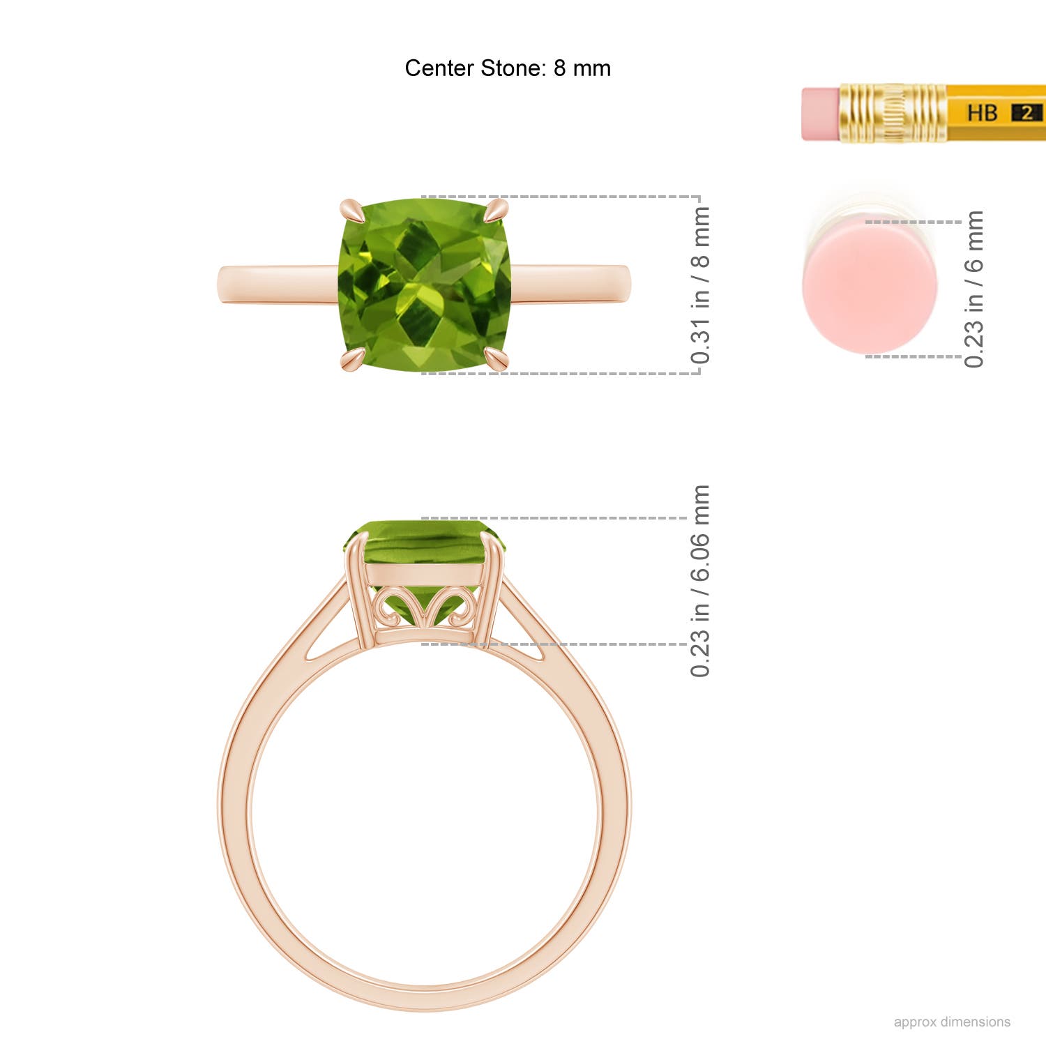 AAAA - Peridot / 1.95 CT / 14 KT Rose Gold