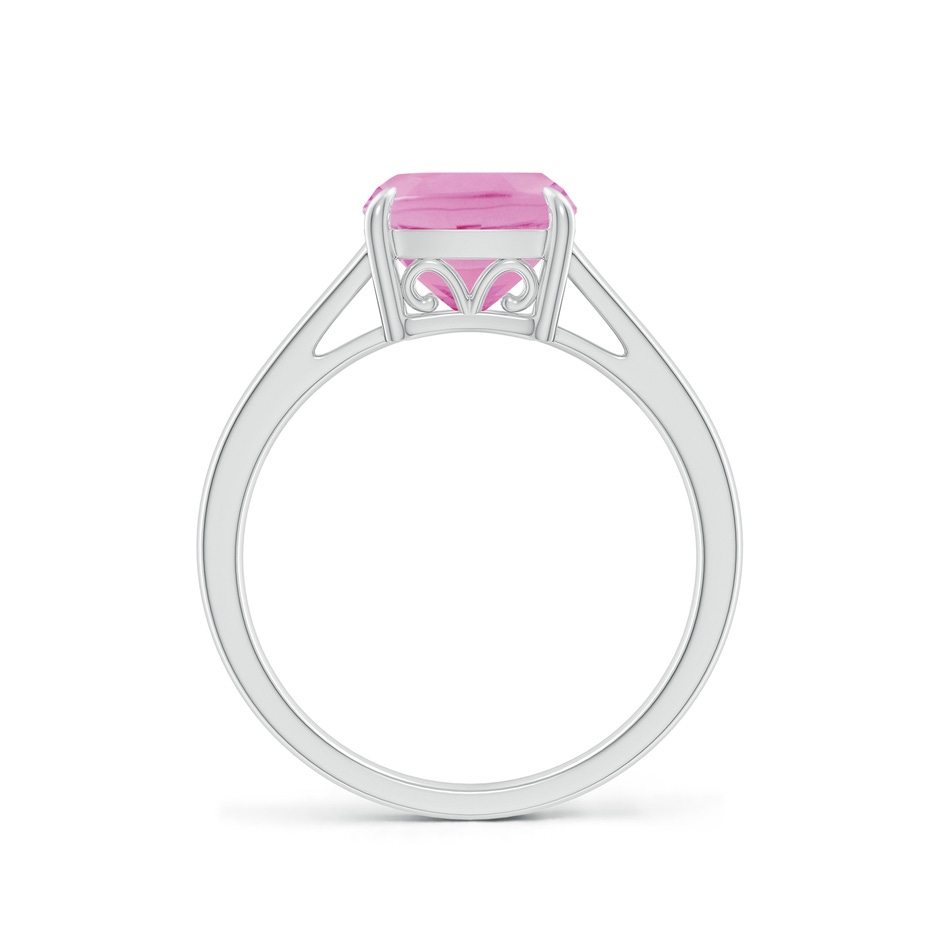 8mm A Classic Solitaire Cushion Pink Tourmaline Cocktail Ring in P950 Platinum side-1