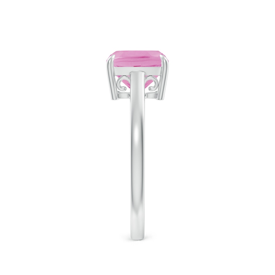 8mm A Classic Solitaire Cushion Pink Tourmaline Cocktail Ring in P950 Platinum side-2