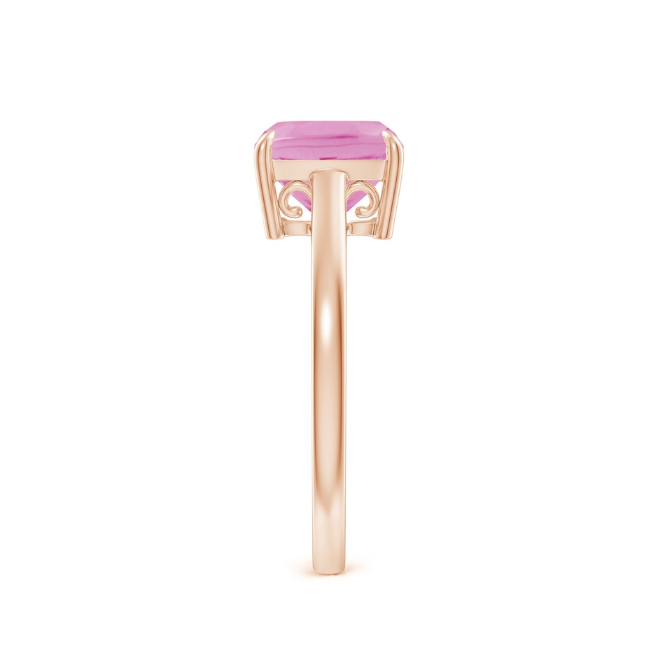 8mm A Classic Solitaire Cushion Pink Tourmaline Cocktail Ring in Rose Gold side-2