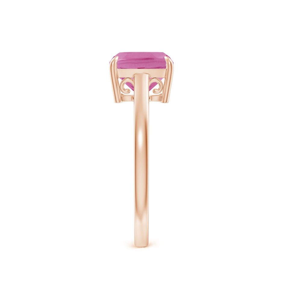 8mm AA Classic Solitaire Cushion Pink Tourmaline Cocktail Ring in Rose Gold side-2