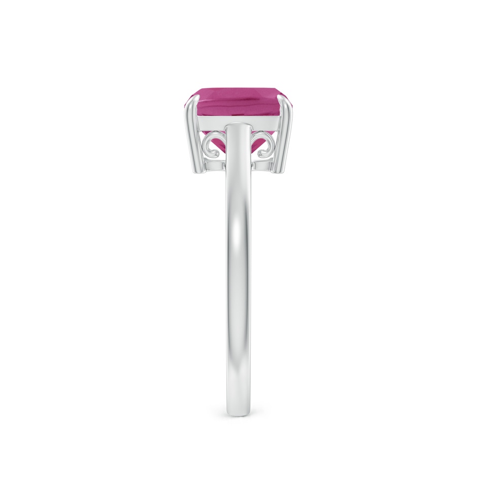 8mm AAAA Classic Solitaire Cushion Pink Tourmaline Cocktail Ring in P950 Platinum side-2