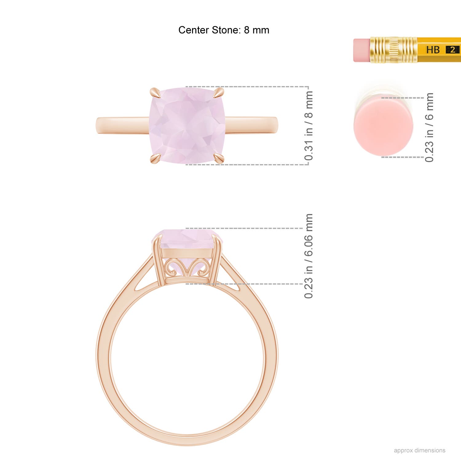 A - Rose Quartz / 1.9 CT / 14 KT Rose Gold