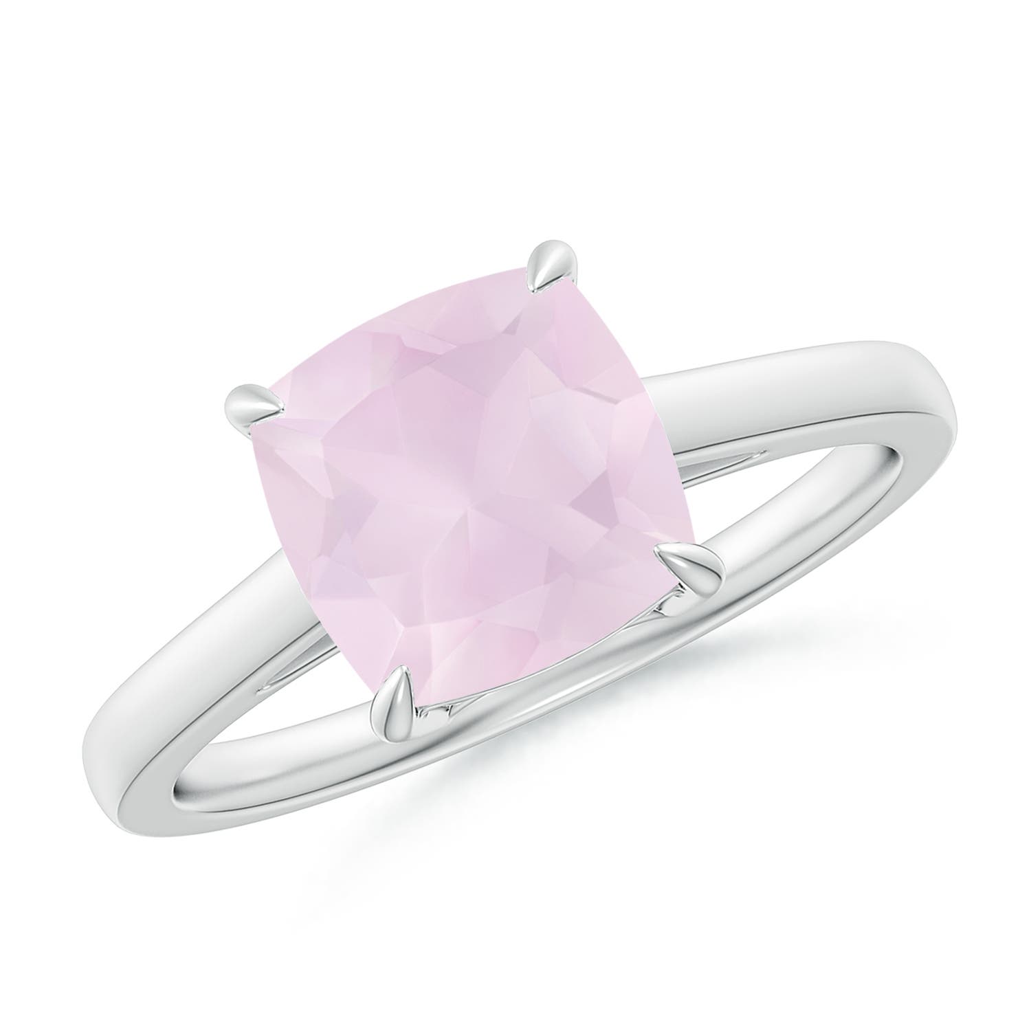 A - Rose Quartz / 1.9 CT / 14 KT White Gold