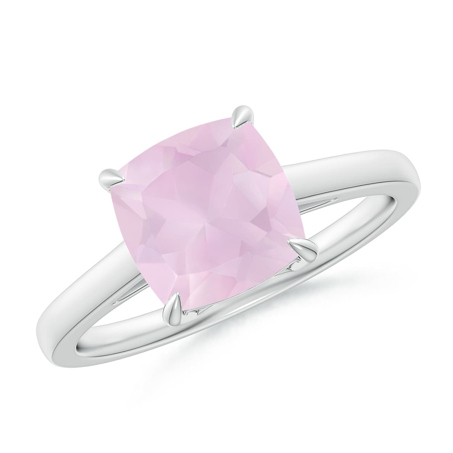 AA - Rose Quartz / 1.9 CT / 14 KT White Gold