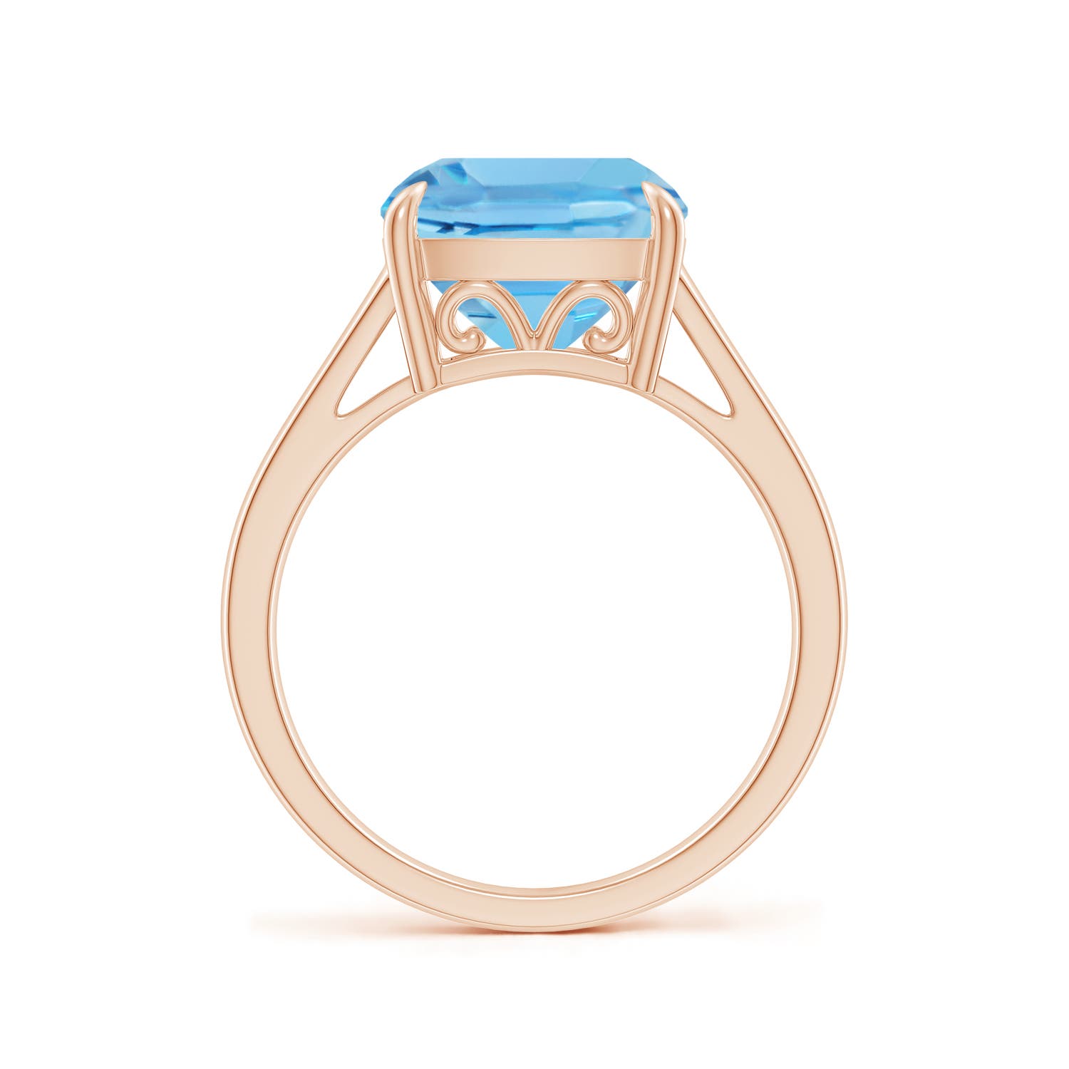 A - Swiss Blue Topaz / 5.15 CT / 14 KT Rose Gold