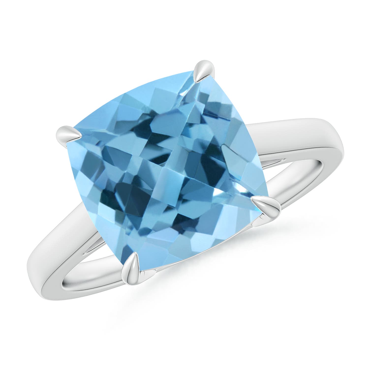 A - Swiss Blue Topaz / 5.15 CT / 14 KT White Gold