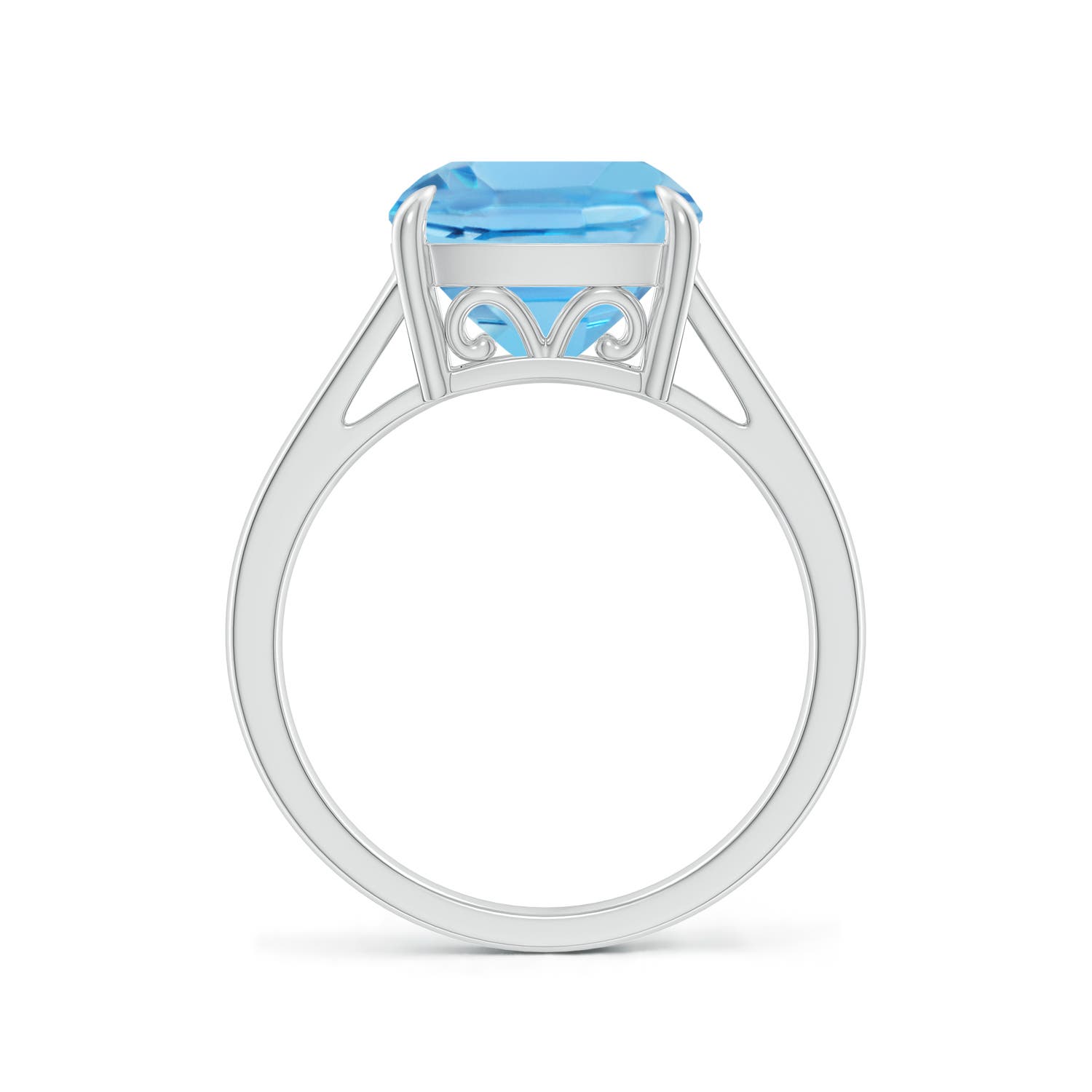 A - Swiss Blue Topaz / 5.15 CT / 14 KT White Gold