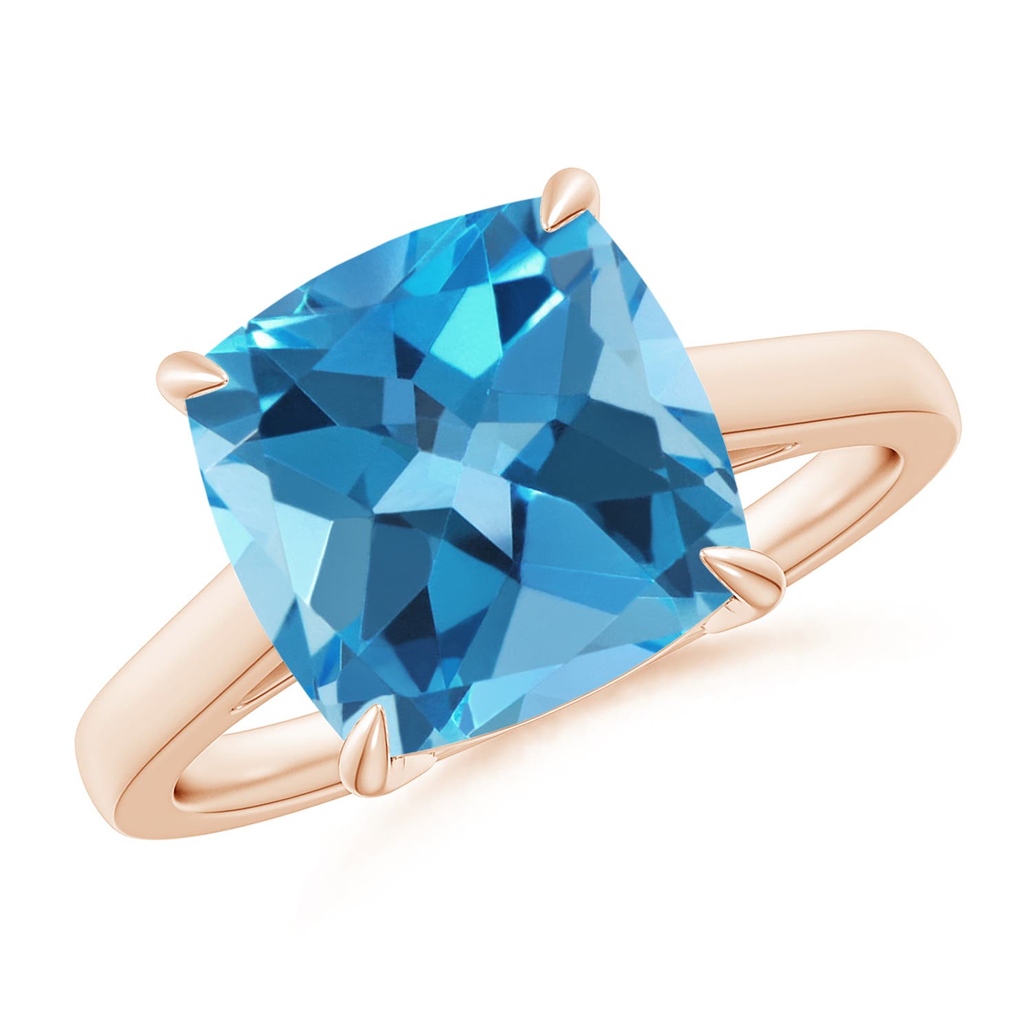 AA - Swiss Blue Topaz / 5.15 CT / 14 KT Rose Gold