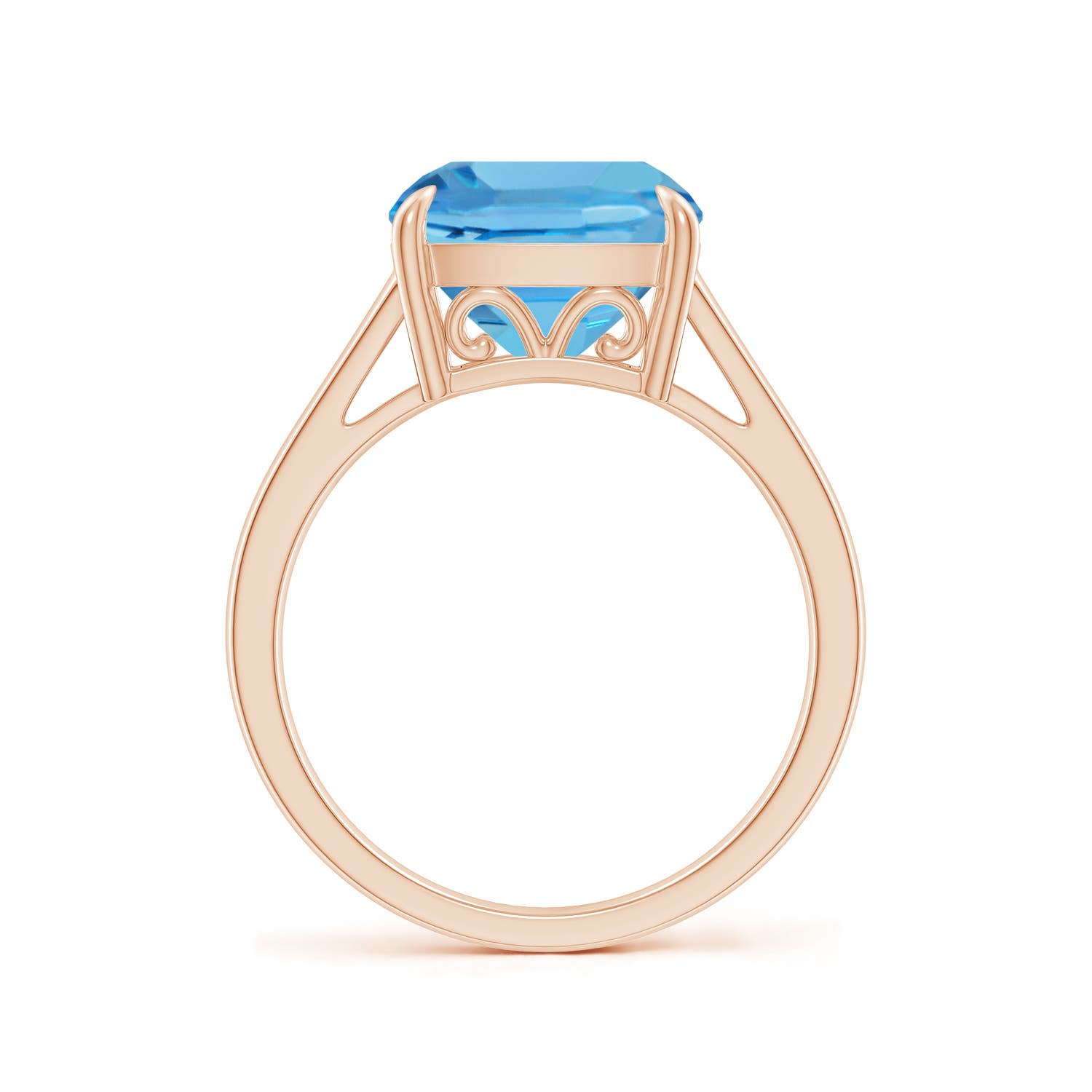 AA - Swiss Blue Topaz / 5.15 CT / 14 KT Rose Gold