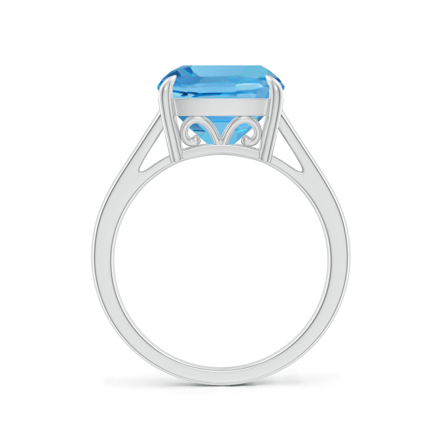 AA - Swiss Blue Topaz / 5.15 CT / 14 KT White Gold