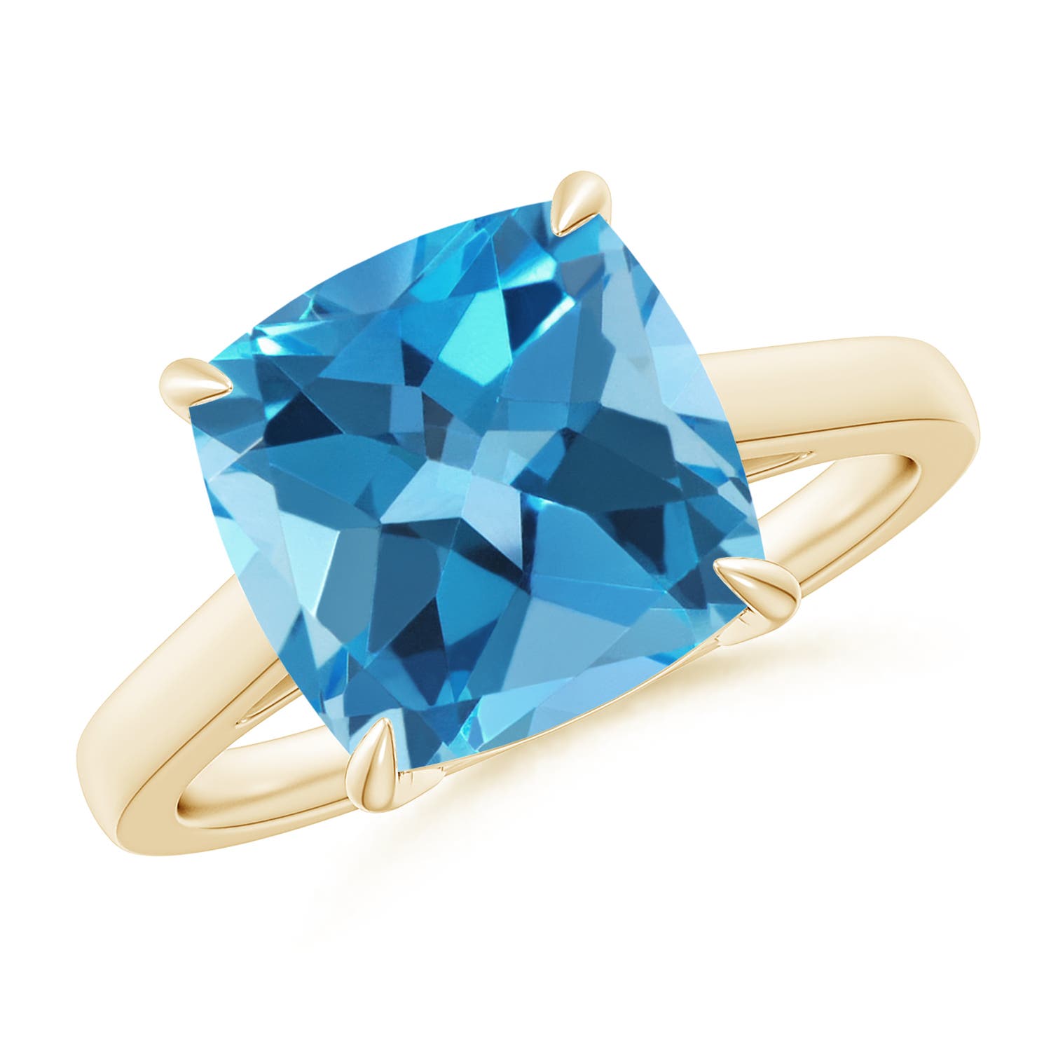 AA - Swiss Blue Topaz / 5.15 CT / 14 KT Yellow Gold