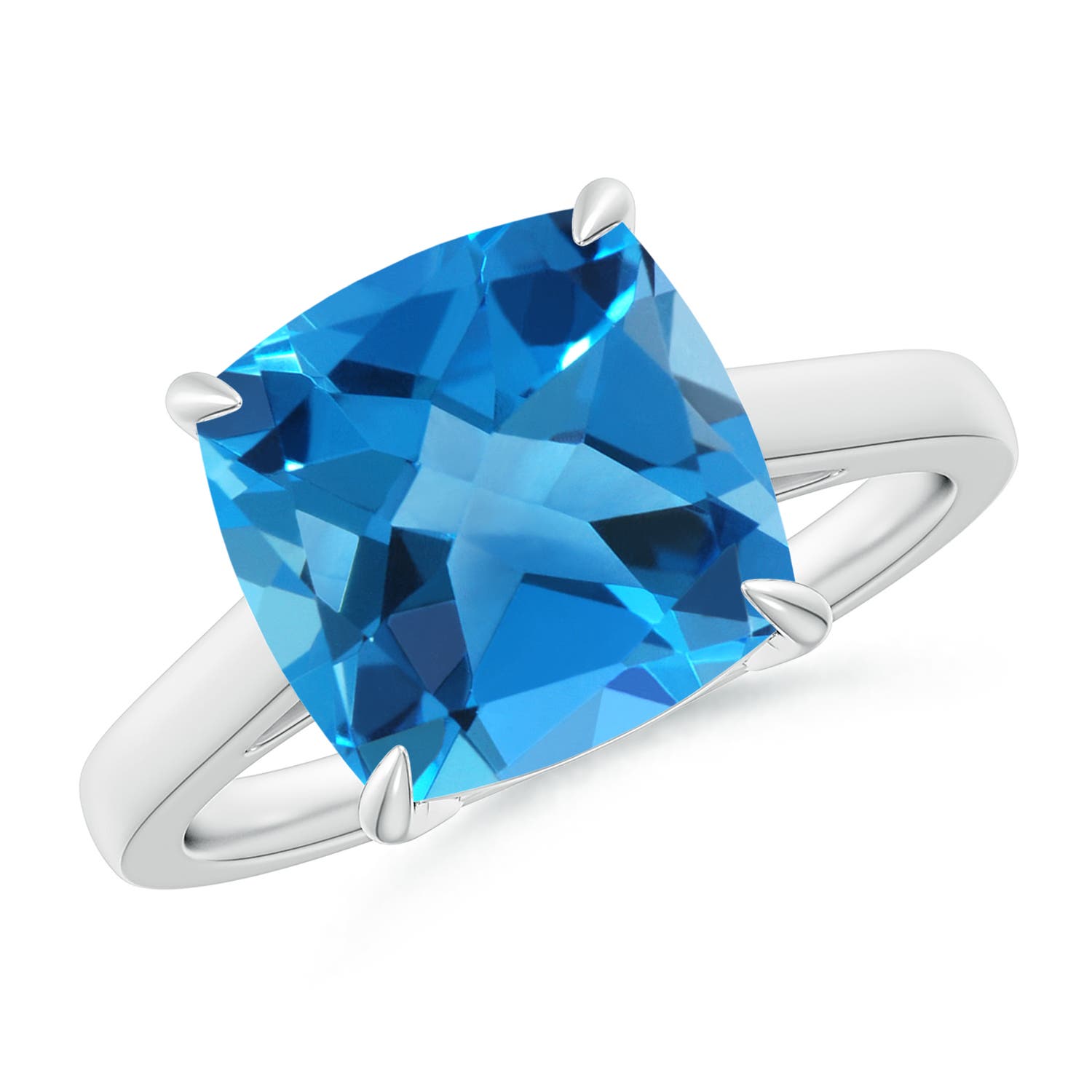 AAAA - Swiss Blue Topaz / 5.15 CT / 14 KT White Gold