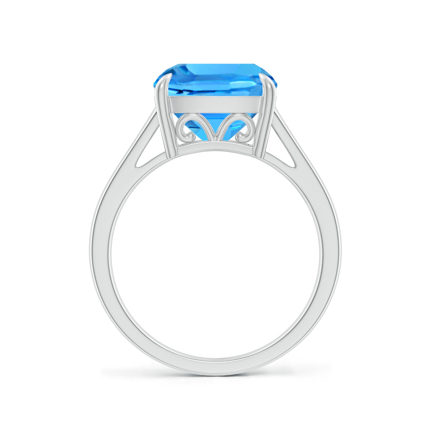 AAAA - Swiss Blue Topaz / 5.15 CT / 14 KT White Gold