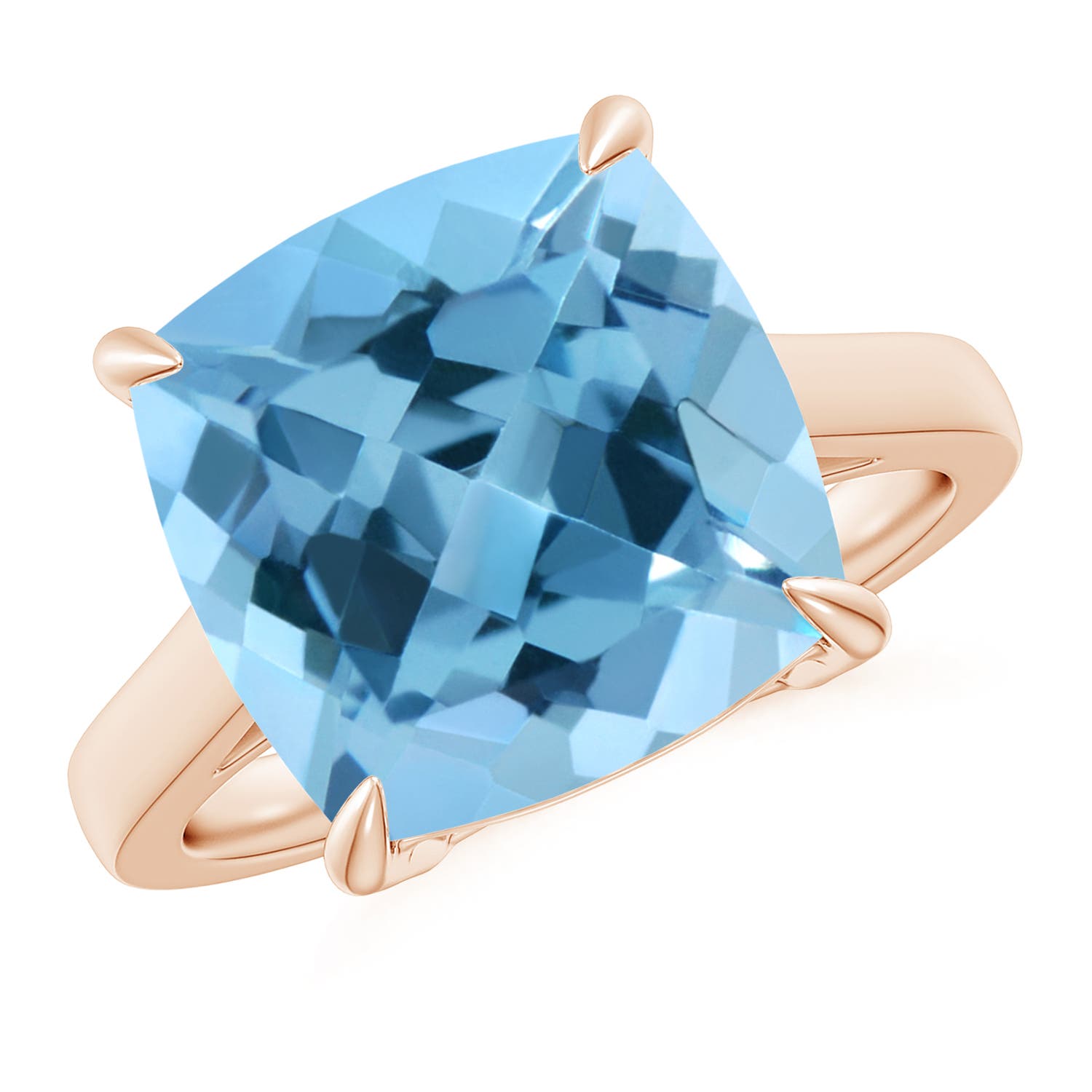 A - Swiss Blue Topaz / 8 CT / 14 KT Rose Gold