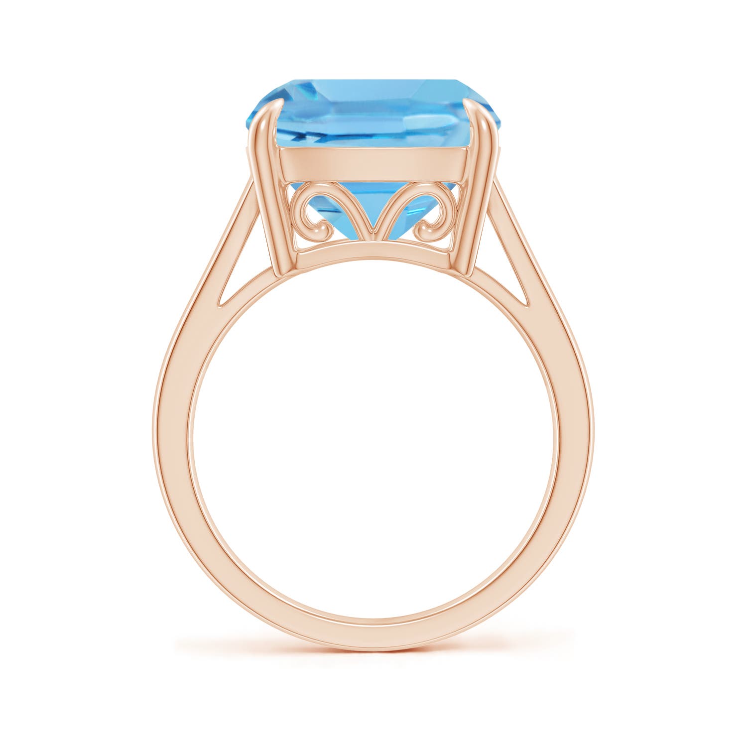 A - Swiss Blue Topaz / 8 CT / 14 KT Rose Gold