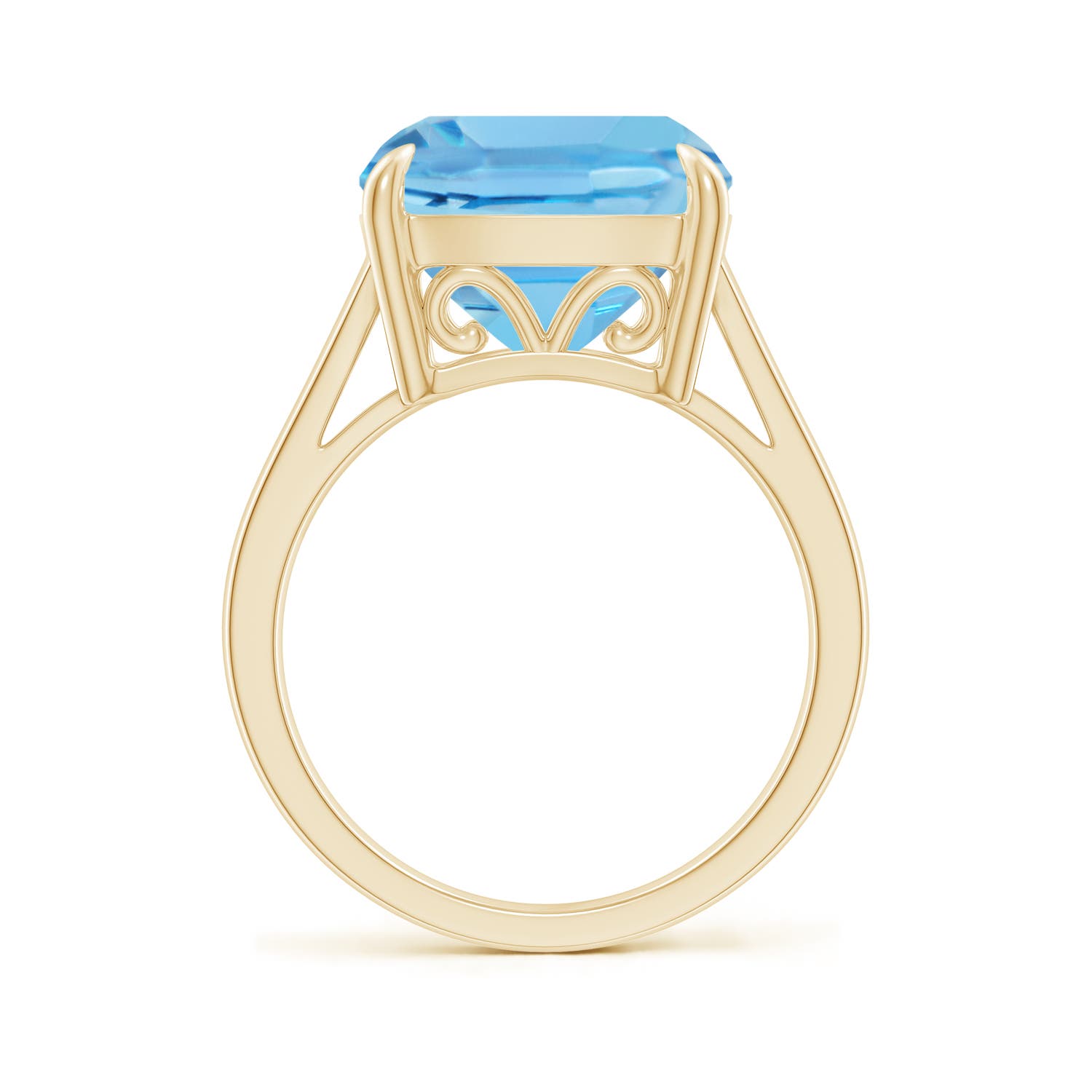 A - Swiss Blue Topaz / 8 CT / 14 KT Yellow Gold