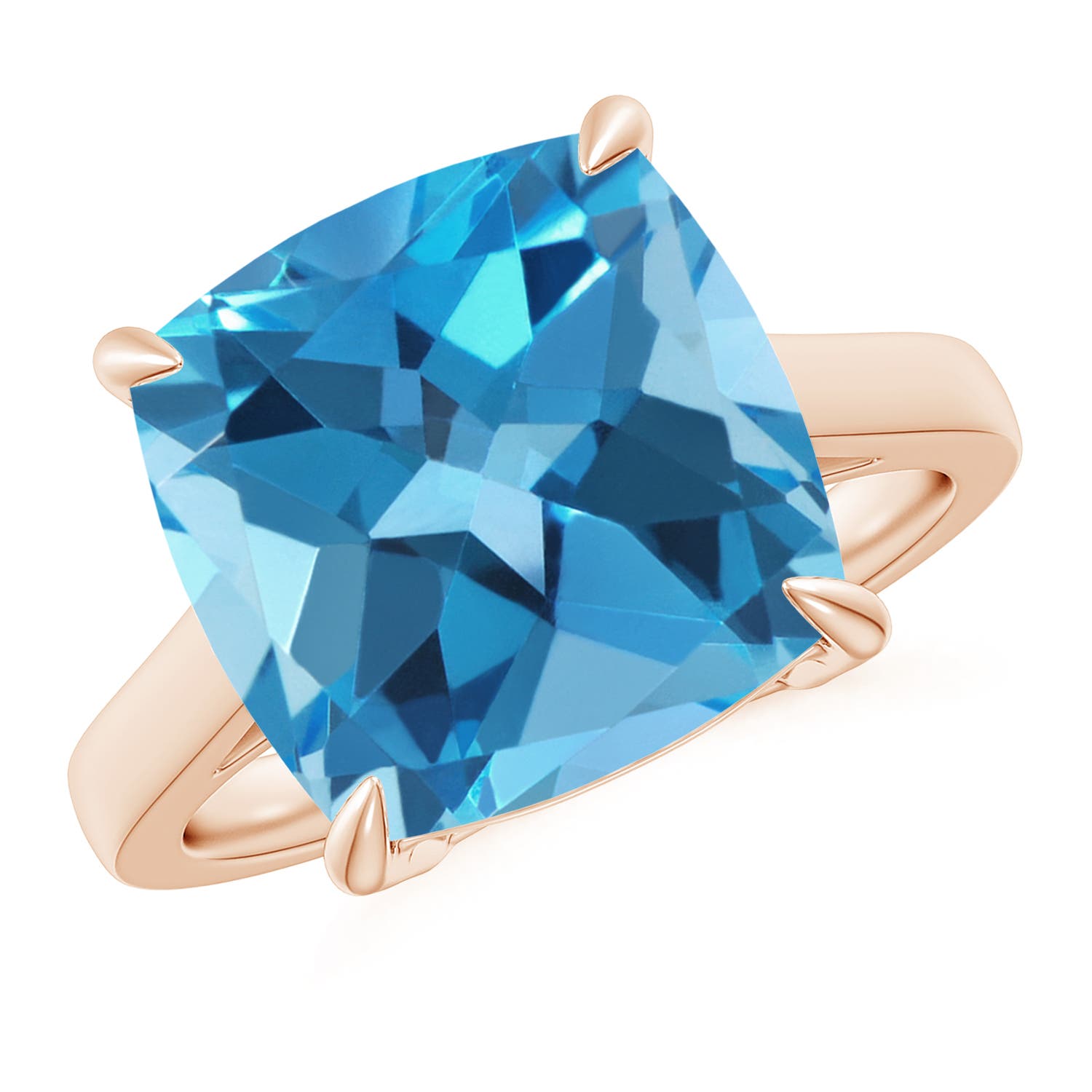 AA - Swiss Blue Topaz / 8 CT / 14 KT Rose Gold