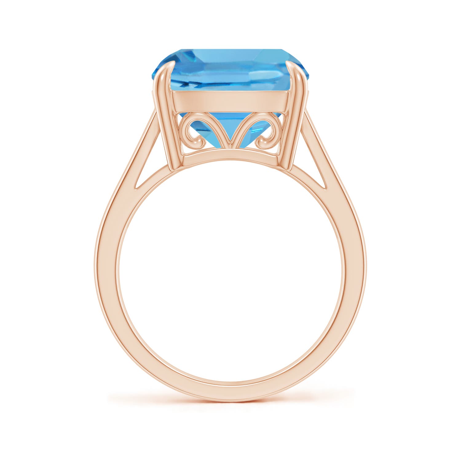 AA - Swiss Blue Topaz / 8 CT / 14 KT Rose Gold