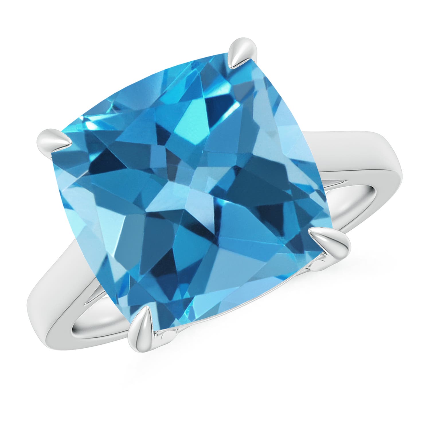 AA - Swiss Blue Topaz / 8 CT / 14 KT White Gold