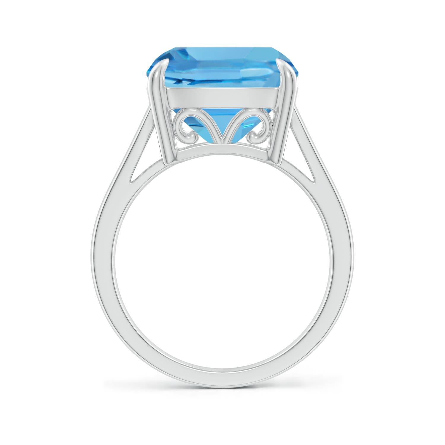 AA - Swiss Blue Topaz / 8 CT / 14 KT White Gold