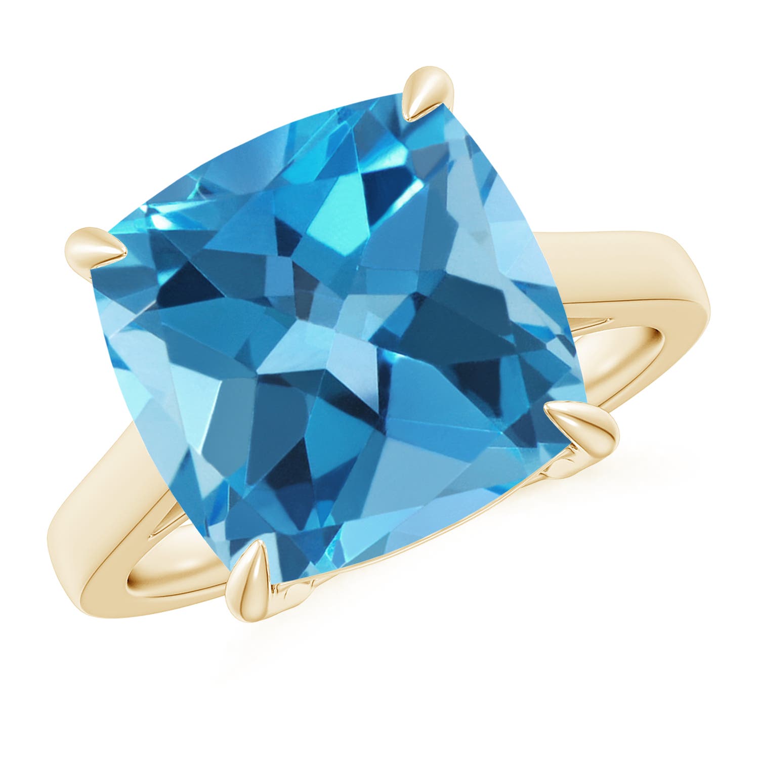 AA - Swiss Blue Topaz / 8 CT / 14 KT Yellow Gold