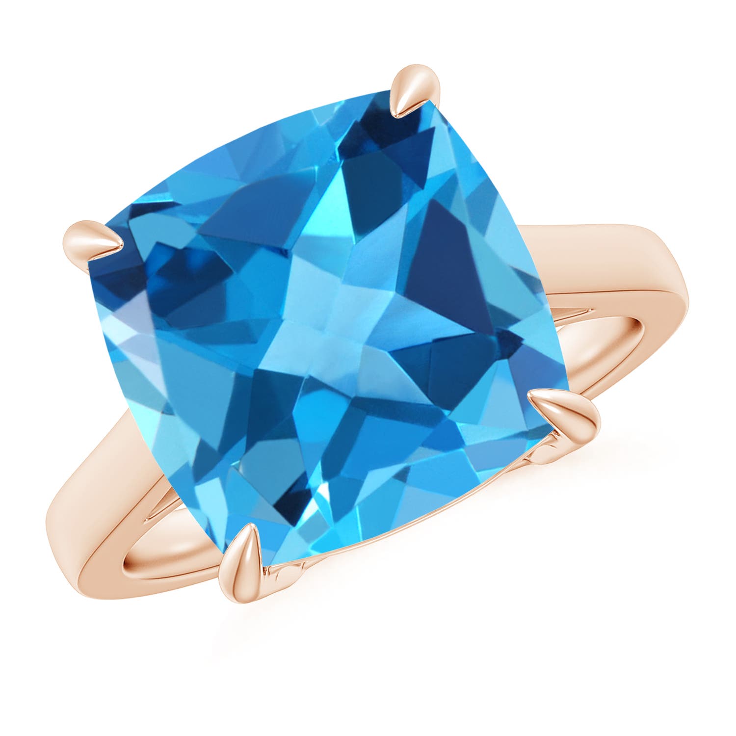 AAA - Swiss Blue Topaz / 8 CT / 14 KT Rose Gold