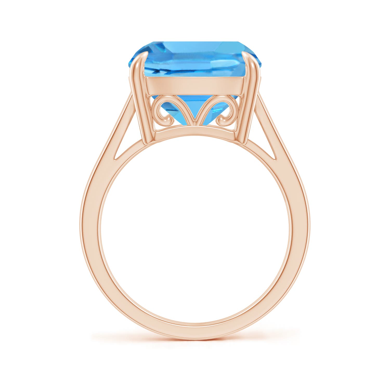 AAA - Swiss Blue Topaz / 8 CT / 14 KT Rose Gold