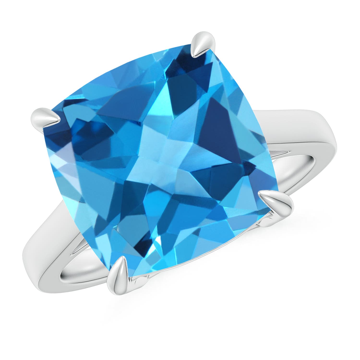 AAA - Swiss Blue Topaz / 8 CT / 14 KT White Gold