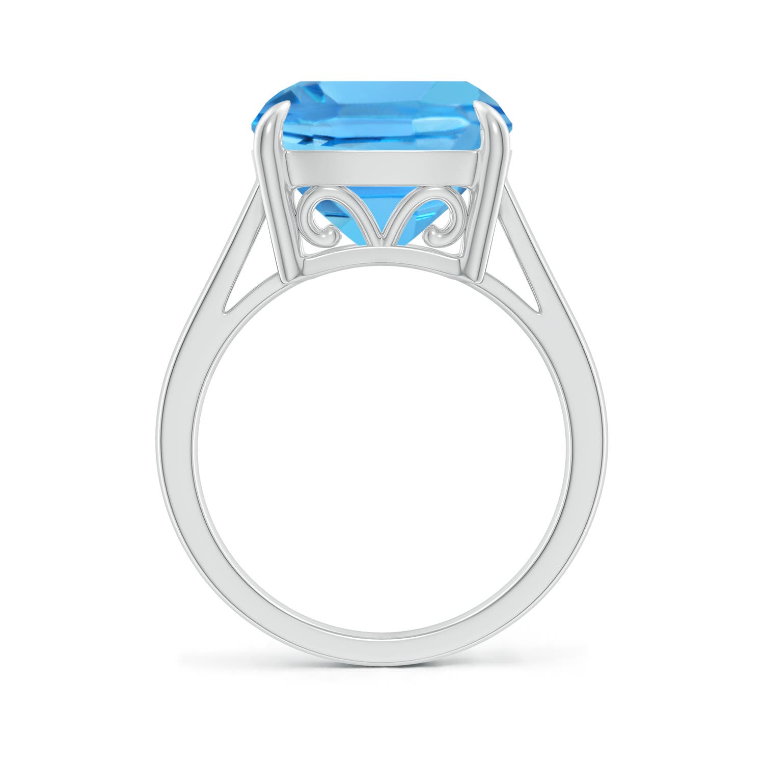 AAA - Swiss Blue Topaz / 8 CT / 14 KT White Gold