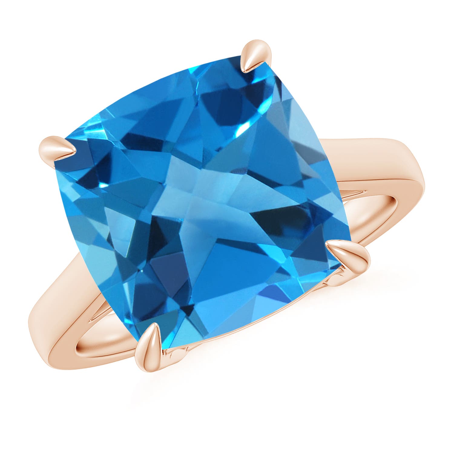 AAAA - Swiss Blue Topaz / 8 CT / 14 KT Rose Gold