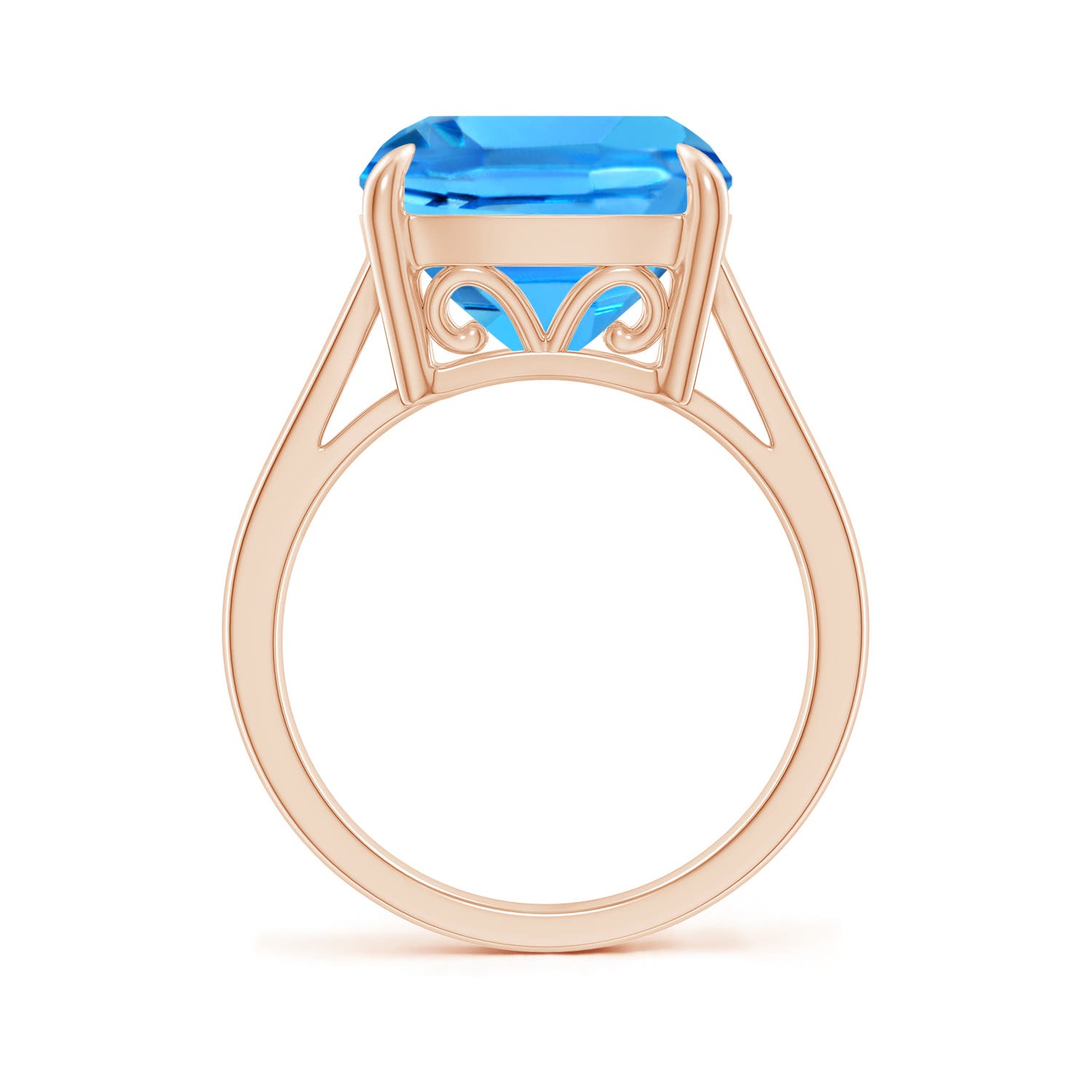 AAAA - Swiss Blue Topaz / 8 CT / 14 KT Rose Gold