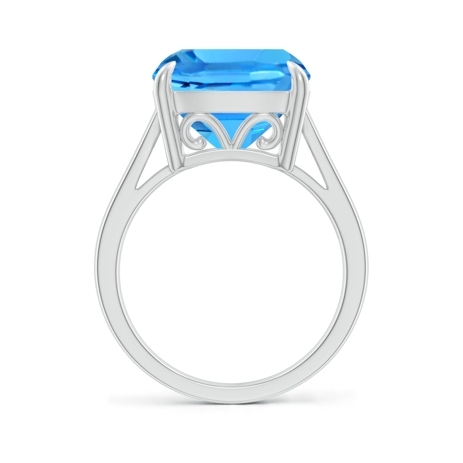 AAAA - Swiss Blue Topaz / 8 CT / 14 KT White Gold