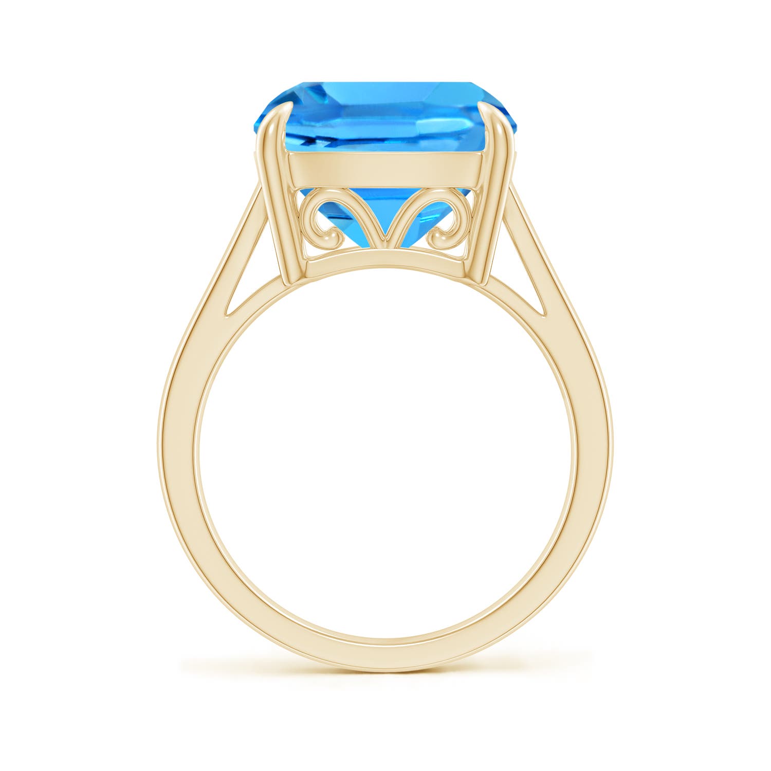 AAAA - Swiss Blue Topaz / 8 CT / 14 KT Yellow Gold